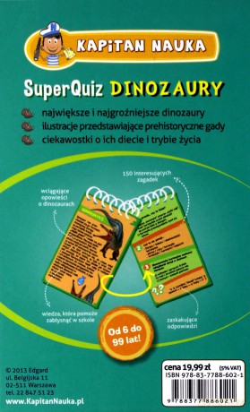 Dinozaury Superquiz. Kapitan Nauka [KSIĄŻKA]