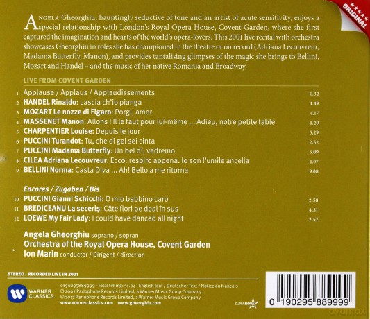 Angela Gheorghiu: Live From Covent Garden [CD]