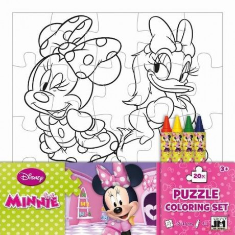 Minnie Puzzle kolorowanka + 4 kredki