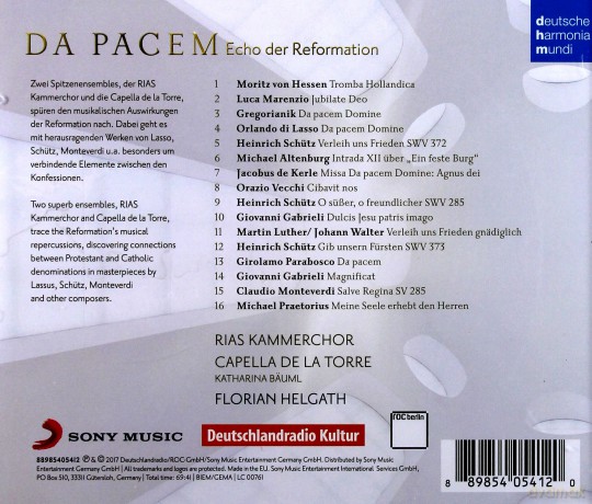 Capella de la Torre: Da Pacem - Echo der Reformation [CD]