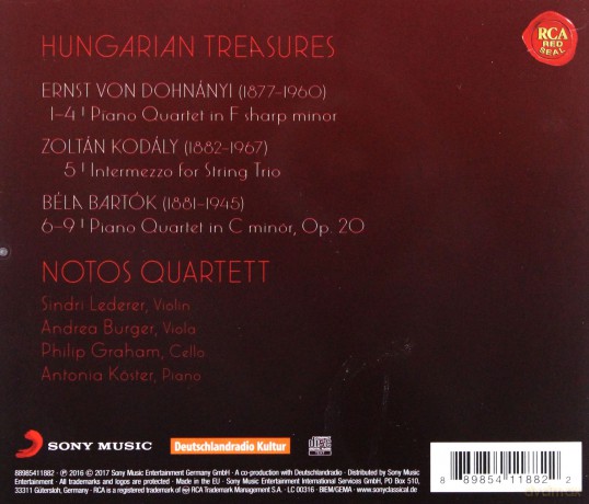 Notos Quartett: Hungarian Treasures - Bartók, Dohnányi, Kodály [CD]