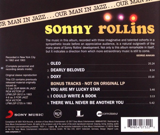 Sonny Rollins: Our Man in Jazz [CD]