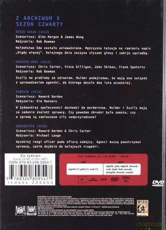 Z Archiwum X (Sezon 4) cz. 23 odc. 13-16 (booklet) [DVD]