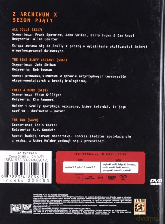 Z Archiwum X (Sezon 5) cz. 30 odc 17-20 (booklet) [DVD]