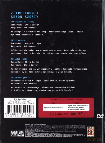 Z Archiwum X (Sezon 6) cz. 31 odc. 1-4 (booklet) [DVD]