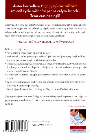 5 języków miłości dla singli - Gary Chapman [KSIĄŻKA]