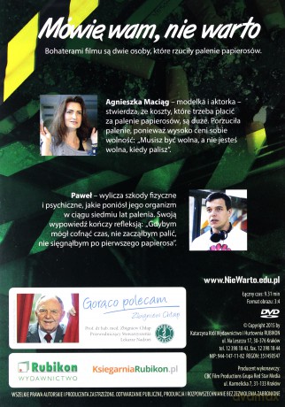 Nikotynizm Mówię wam, nie warto - Wiktor W. Kammer [DVD]+[KSIĄŻKA]