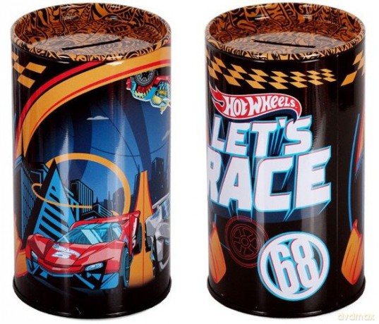Skarbonka metalowa okrągła Hot Wheels