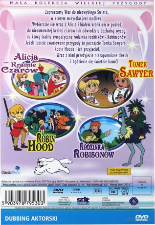 Mała kolekcja wielkiej przygody. Alicja w krainie czarów, Robin Hood, Tomek Sawyer, Rodzinka Robinsonów [DVD]