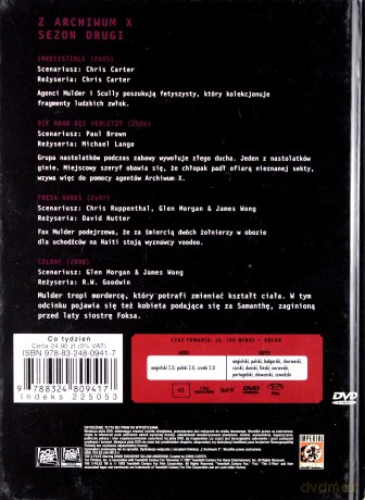 Z Archiwum X (Sezon 2) cz. 10 (booklet) [DVD]