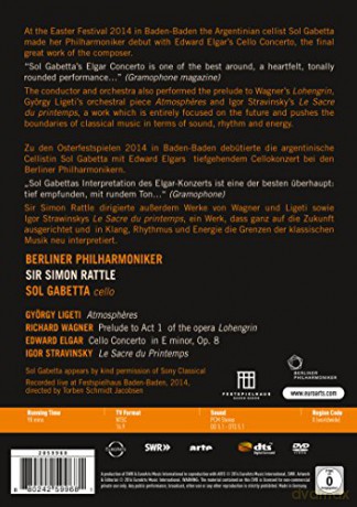 Dol Gabetta & Berliner Philharmoniker & Sir Simon Rattle: Live From Baden-Baden 2014: Ligeti: Atmospheres, Wagner: Prelude To 'LOHENGRIN' Act 1, Elgar: Cello Concerto E Minor Op. 85 [DVD]