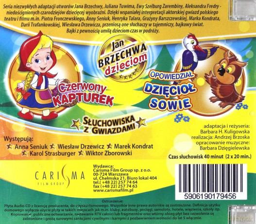 Słuchowiska z Gwiazdami: Czerwony Kapturek/ Opowiedział Dzięcioł Sowie [CD]