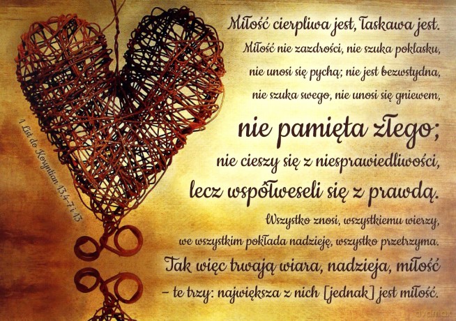 Kartka składana - Hymn o miłości - brąz