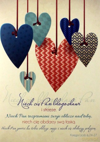 Kartka składana - Niech Ci błogosławi Serca