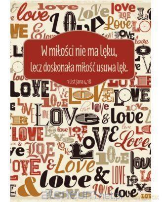 Kartka składana - w miłości nie ma lęku love