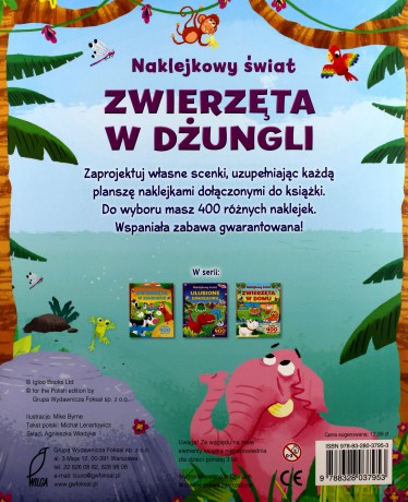 Naklejkowy świat.Zwierzęta w dżungli [KSIĄŻKA]