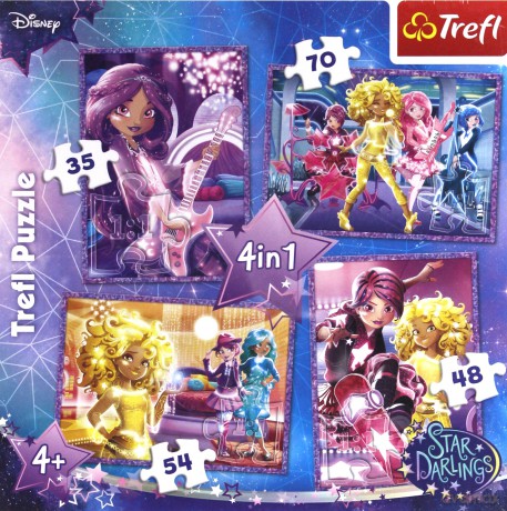TREFL 4w1 Gwiezdne przyjaciółki (34275) [PUZZLE]