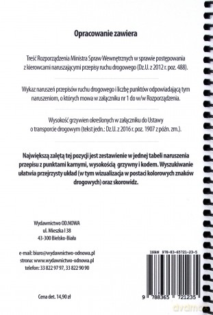 Taryfikator mandatów i punktów karnych 01.2017 [KSIĄŻKA]