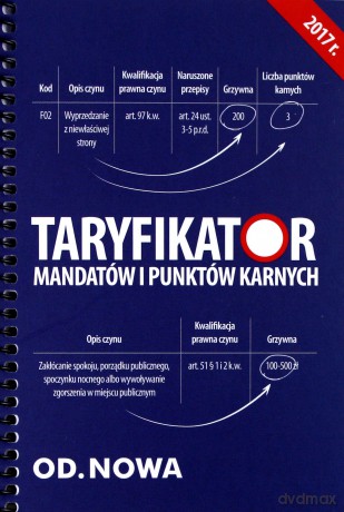 Taryfikator mandatów i punktów karnych 01.2017 [KSIĄŻKA]