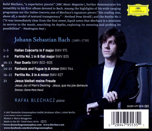 Rafał Blechacz: Johann Sebastian Bach (PL) [CD]