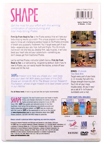 Shape Pilates: Workout, Firm Up From Head to Toe [DVD]