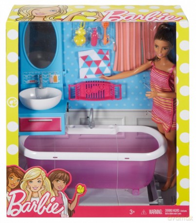 BARBIE Mebelki + Lalka, Łazienka