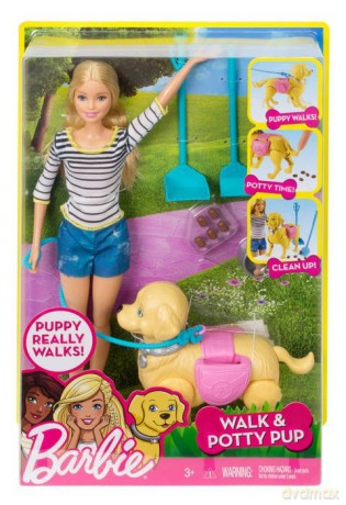 BARBIE Spacer z pieskiem czyścioszkiem