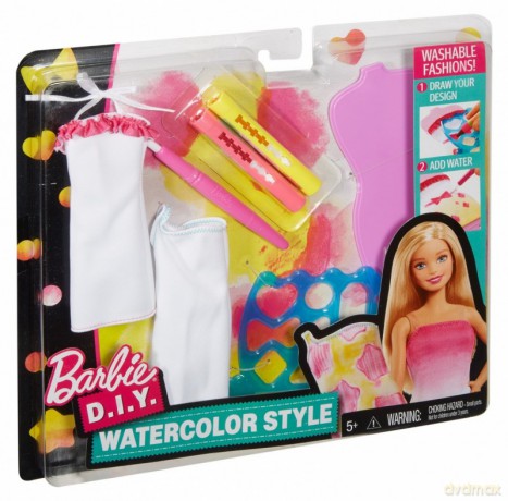 BARBIE Zrób to sama Akwarelowe wzory, żółto-różowy
