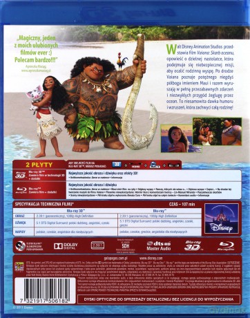 Vaiana: Skarb oceanu (Disney) [Blu-Ray 3D]+[Blu-Ray]
