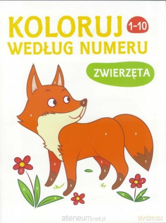 Koloruj według numeru Zwierzęta [KSIĄŻKA]