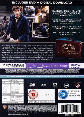 Fantastic Beasts and Where To Find Them (Fantastyczne zwierzęta i jak je znaleźć) [DVD]
