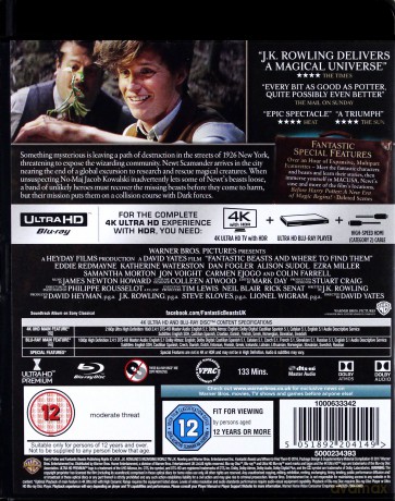 Fantastic Beasts and Where To Find Them (Fantastyczne zwierzęta i jak je znaleźć) [Blu-Ray 4K]+[Blu-Ray]