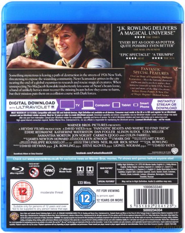Fantastic Beasts and Where To Find Them (Fantastyczne zwierzęta i jak je znaleźć) [Blu-Ray]