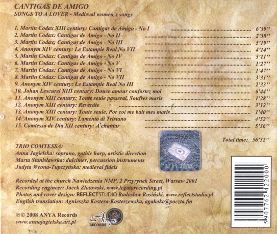 Anya Jagielska: Cantigas De Amigo-Songs To A Lover [CD]