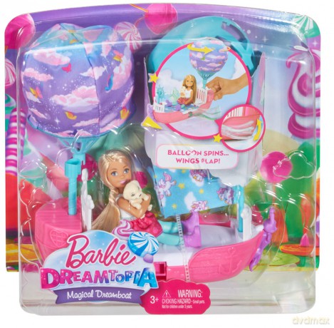 Barbie Dreamtopia. Chelsea Magiczna łódka + lalka