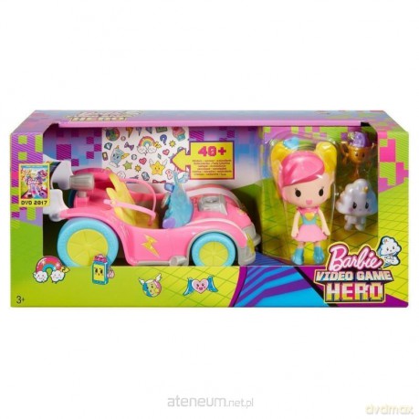Barbie w Świecie Gier Pojazd i minifigurki [FIGURKA]