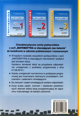 Matematyka w otaczającym nas świecie LO 3 podręcznik Zakres podstawowy i rozszerzony [KSIĄŻKA]