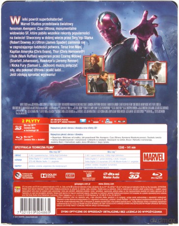 Avengers: Czas Ultrona 3D (steelbook) [Blu-Ray 3D]+[Blu-Ray]