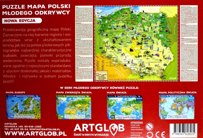 ARTGLOB 260 el. Mapa Polski młodego odkrywcy [PUZZLE]
