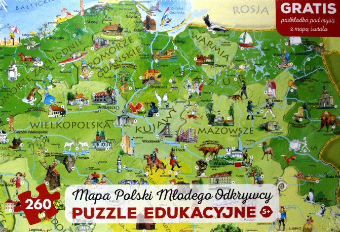 ARTGLOB 260 el. Mapa Polski młodego odkrywcy [PUZZLE]