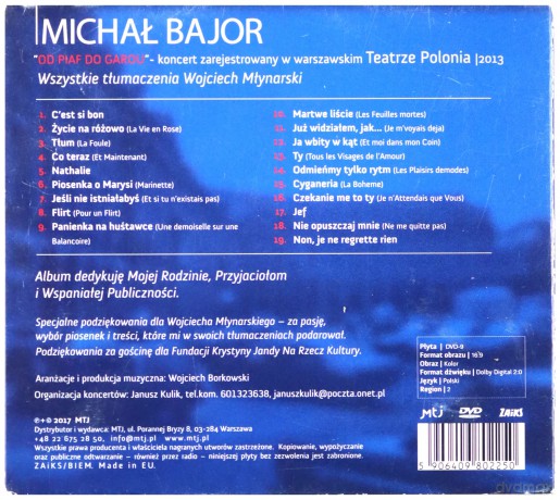 Michał Bajor: Od Piaf do Garou [DVD]