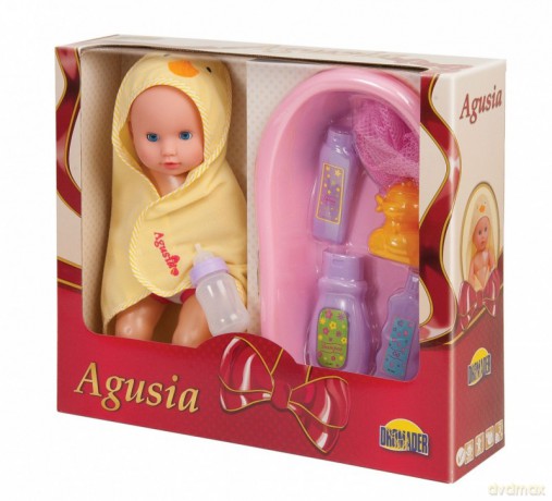 Lalka Agusia 29 cm, Pije i siusia + wanienka