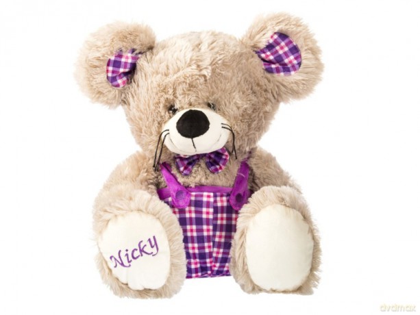 Myszka Nicky w ubranku w ogrodniczkach 42 cm