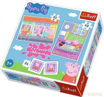 TREFL 30, 48 el. + memo - Dzień Peppy Świnka Peppa (90600) [PUZZLE]