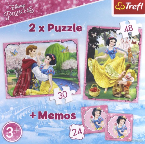 TREFL 30, 48 el. + Memo - Zakochana Śnieżka Disney Princess (90603) [PUZZLE]