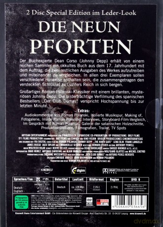 Die neun Pforten (Special Edition) (Dziewiąte wrota) [2DVD]
