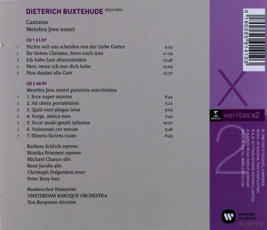 Ton Koopman & The Amsterdam Baroque Orchestra & Christoph Pregardien & Barbara Schlick & Monika Frimmer & Michael Chance & Rene Jacobs & Peter Kooy & Knabe: Buxtehude: Cantatas [CD]