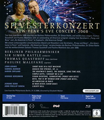 Pauline Malefane & Thomas Quasthoff & Berliner Philharmoniker & Sir Simon Rattle: Euroarts - Gershwin: New Year's Eve Concert 2008 [Blu-Ray]