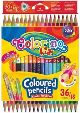 Colorino kredki trójkątne dwustronne 36 kolorów