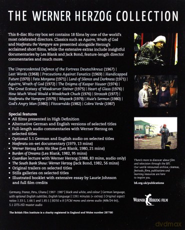 The Werner Herzog Collection (Bezprzykładna obrona twierdzy Deutschkreutz / Ostatnie słowa / Środki ostrożności przeciw fanatykom / Upośledzona przyszłość / Fata Morgana / Kraina ciszy i ciemności / Aguirre, gniew boży / Zagadka Kaspara Hausera / Wielka e